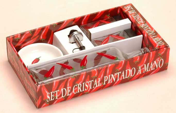 hand painted cruet set with display tray
  
   
     
    