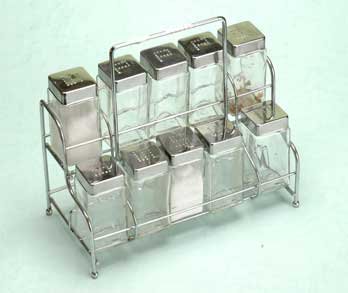 cruet set with metal stand
  
   
     
    