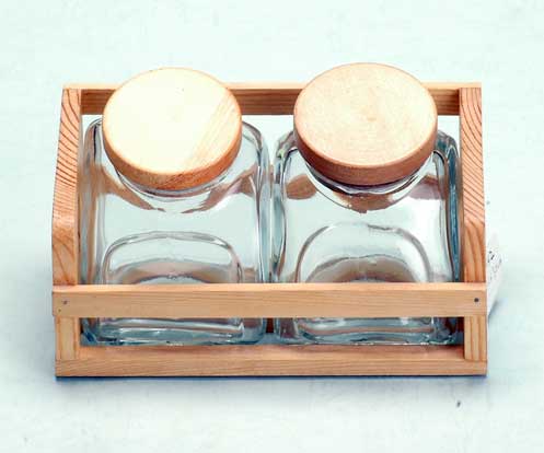 cruet set with wood stand
  
   
     
    