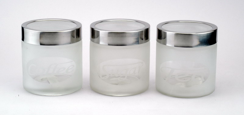 storage jar set with metal lid 
  
   
     
    