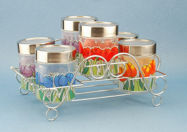 storage jar set with metal lid 
  
   
     
    