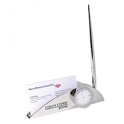 Card Holder Clock w/Pen A-2048P