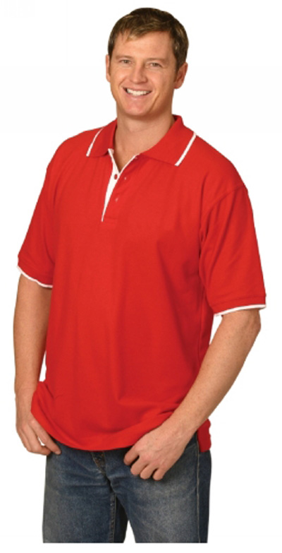 Mens' Contrast Pique Polo