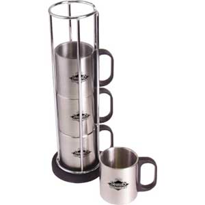 5 Piece Stainless Steel Mug Set