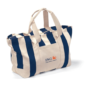 Large Striped Canvas Tote