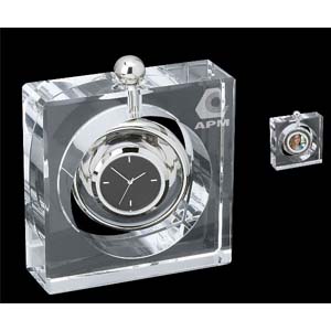 L'HEURE Glass spinning clock/photo frame