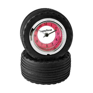 Tire Tread Twin Tire Desk Clock