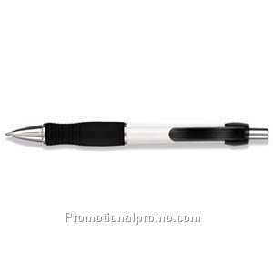 Paper Mate Breeze White Barrel/Black Grip & Clip Blue Ink Ball Pen