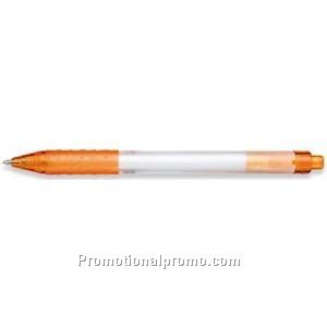 Paper Mate Spirit Frosted White Barrel/Orange Grip & Trim Ball Pen