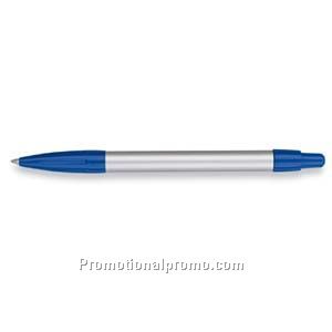 Paper Mate Tempo Silver Barrel/Bright Blue Trim Ball Pen
