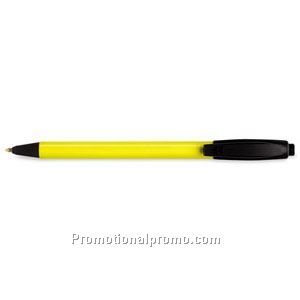 Paper Mate Sport Retractable Yellow Barrel/Black Trim, Black Ink Ball Pen