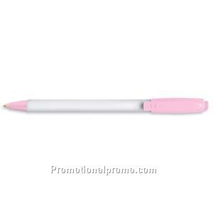 Paper Mate Sport Retractable White Barrel/Pink Trim, Black Ink Ball Pen
