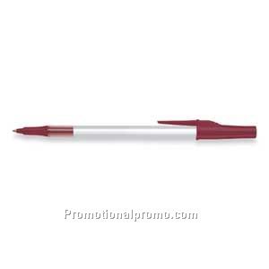 Paper Mate Write Bros Frosted White Barrel/Burgundy Trim, Black Ink