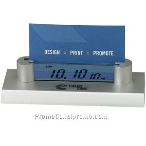 Business Card Holder LCD Clock