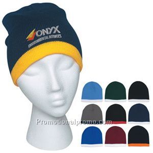 Knit Beanie With Stripe