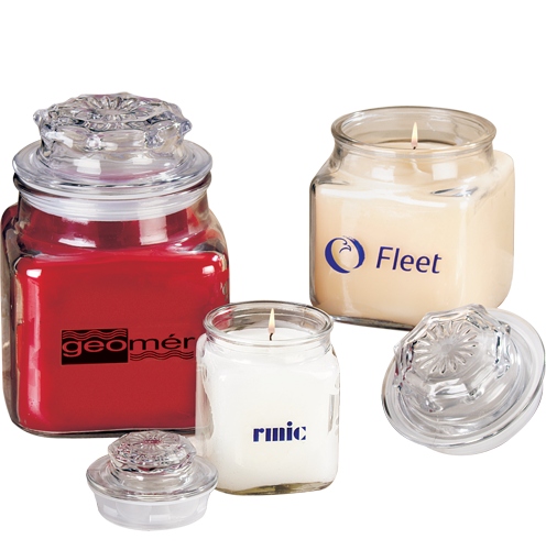 Candle in square glass jar, Small 2