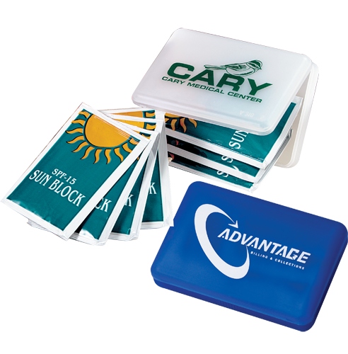 Sun kits with SPF15 in plastic box