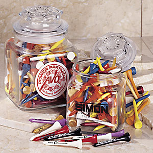 Tees in glass apothecary jars ( 18oz )