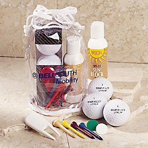 Golf gear in vinyl bags