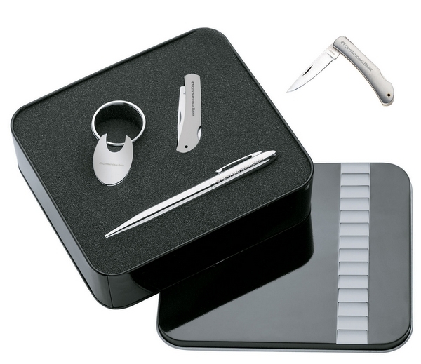 248418 Lockback Knife / Ballpoint Pen / Keyring Giftset