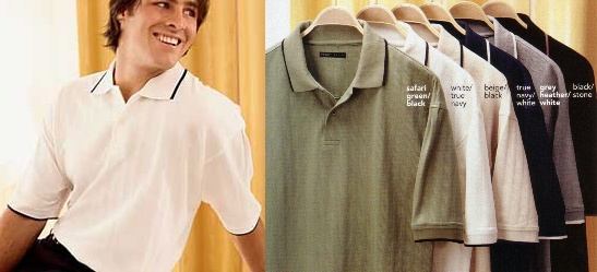 Perry Ellis Ribbed Pique Polo with Tipped Trim