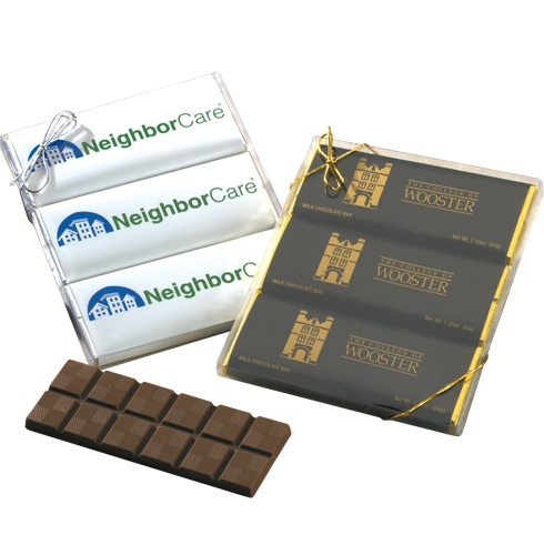 Gift set customized choc. bars & wrapper