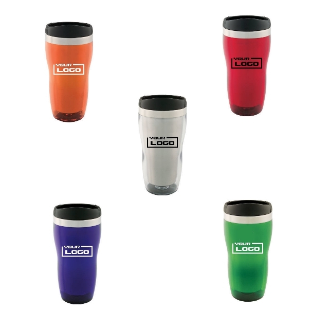 16oz Plastic Mug with Steel Interior