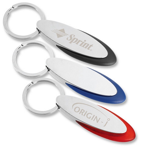 OVAL STERLING SILVER KEY RING