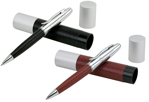 Faux Leather Pen With Matching Tube Case