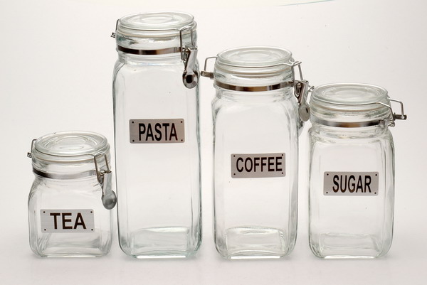 4pcs storage jar set with clip & glass lid
  
   
     
    