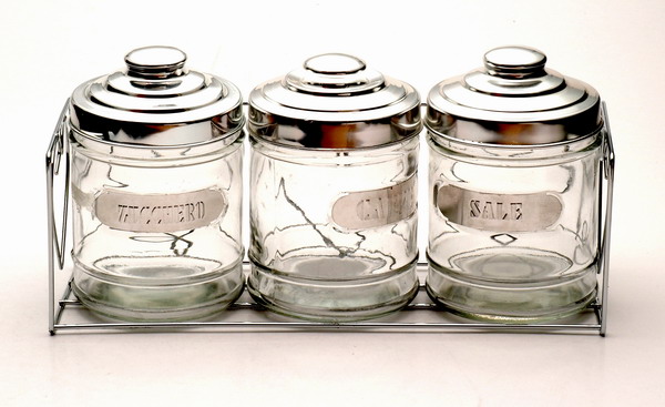 3pcs storage jar set with metal lid in wire stand
  
   
     
    