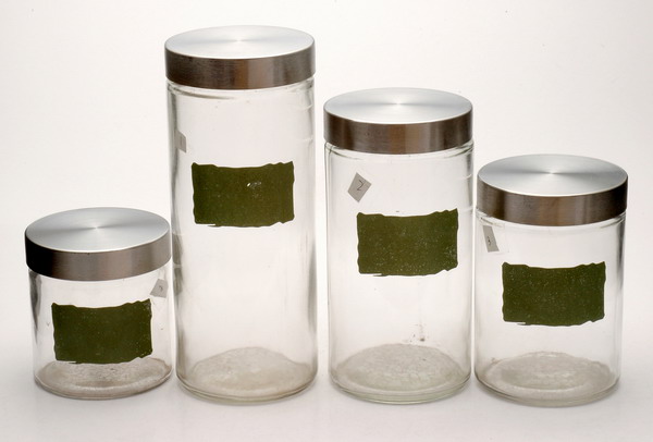Storage jar set with metal lid 
  
   
     
    
