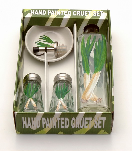hand painted cruet set with display tray
  
   
     
    