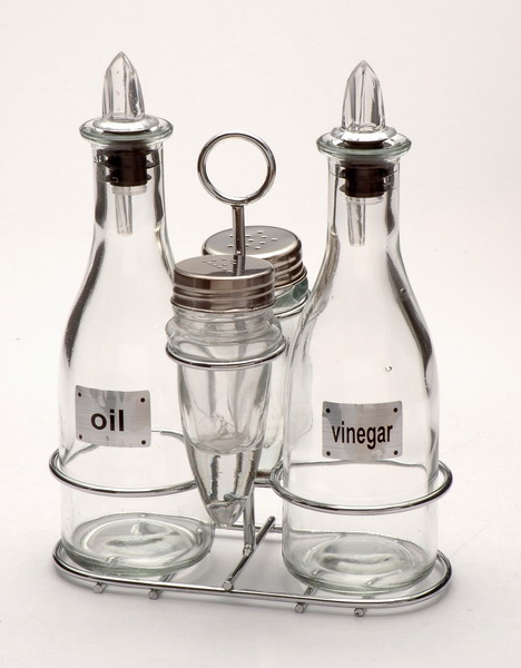 cruet set with metal stand
  
   
     
    