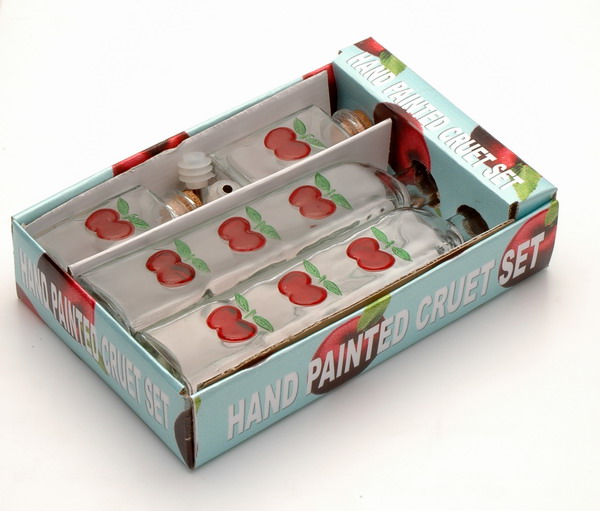 hand painted cruet set with display tray
  
   
     
    