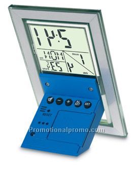 Alarm clock with thermometer