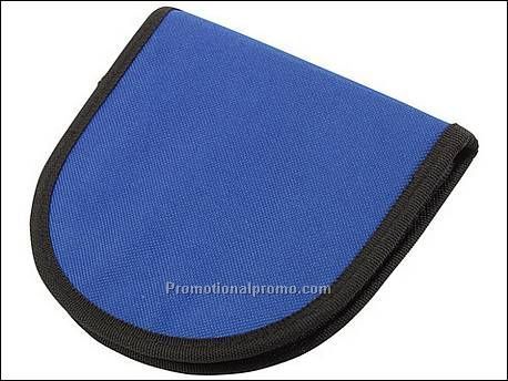 Blauwe polyester CD houder