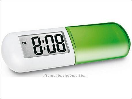 Bureauklok met medicijnvakje