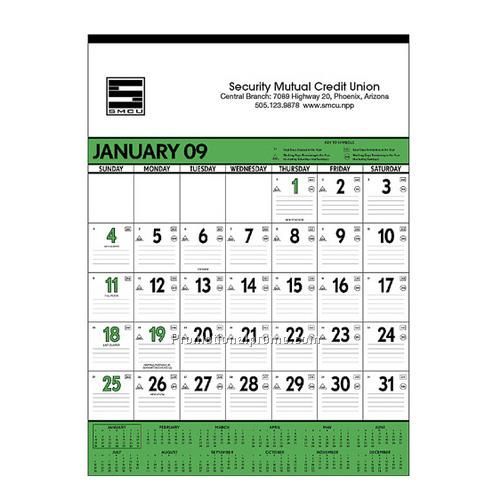 Calendar - Green & Black Contractor's Memo
