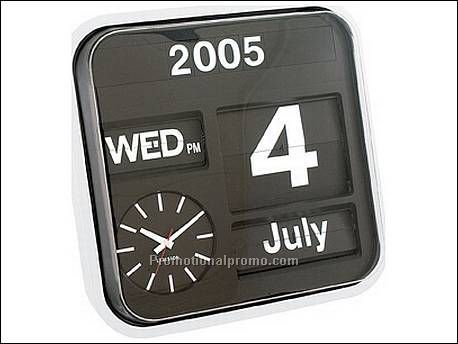 Calender clock Big Flip white