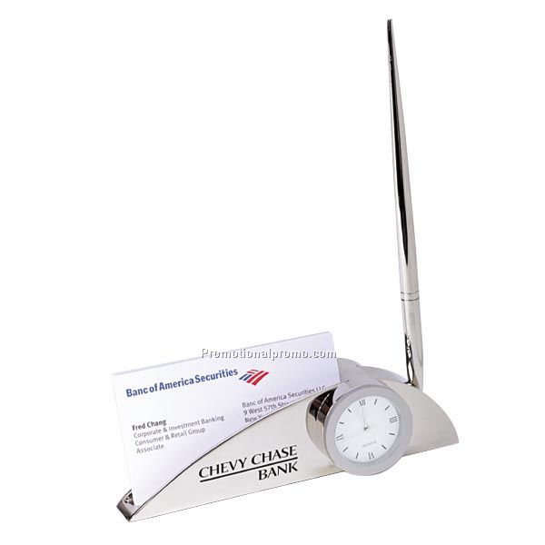 Card Holder Clock w/Pen A-2048P