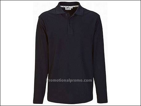 Cotton long sleeve polo. 1x1 gebreide...
