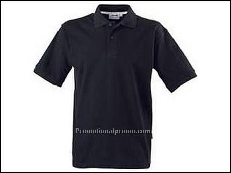 Cotton polo. 1x1 rib gebreide kraag e...