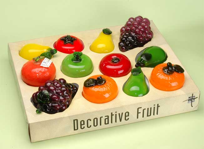 glass decorative fruits with display tray
  
   
     
    