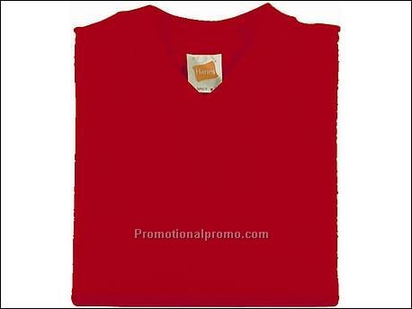 Hanes T-shirt V-neck Spicy, Red