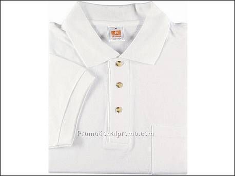 Hanes Top Polo With Pocket, White