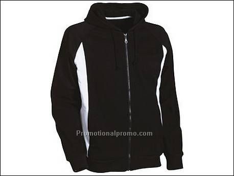Hooded full zip sweater. Raglan mouwe...