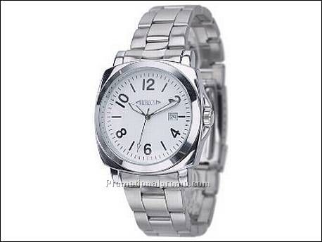 Horloge met metalen kast in...