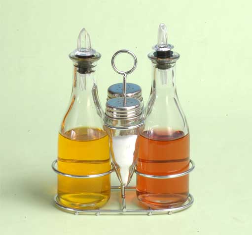 cruet set with metal stand
  
   
     
    