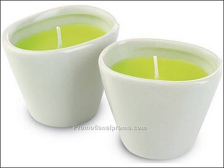 Kaarsenset in keramische houder